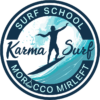 Hier steht das Logo von Karma Surf Mirleft, Marokko